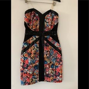 Print Strapless Mustard Seed Dress